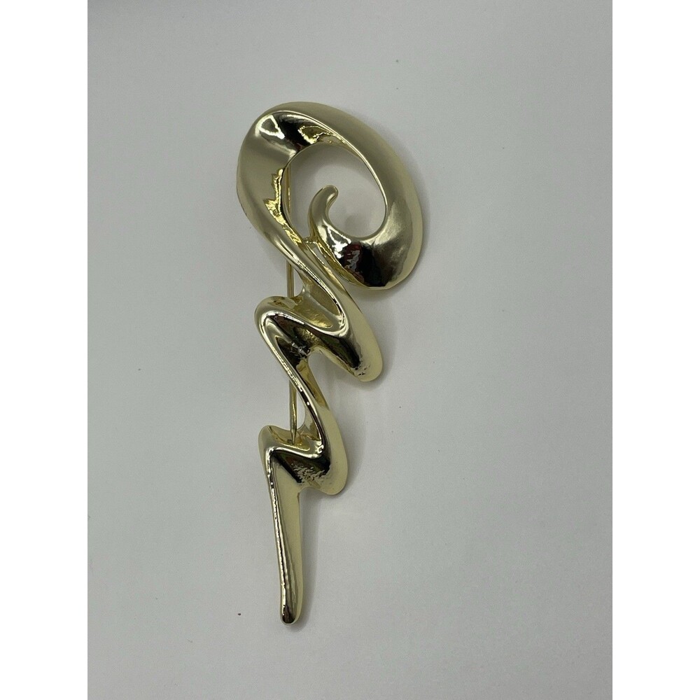 AJC Gold tone Swirl Brooch Vintage NOS